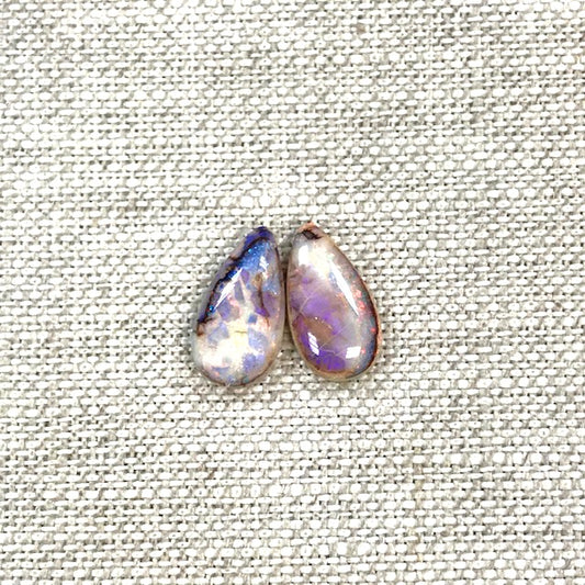 Sterling Opal 7x14mm Pear Cabochon Set