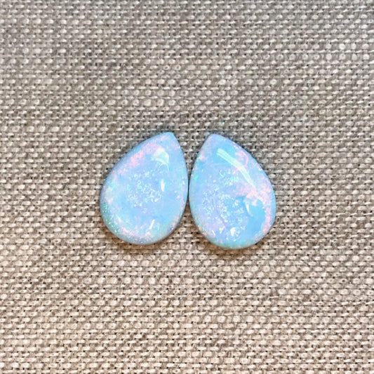 Sterling Opal 10x14mm Pear Set