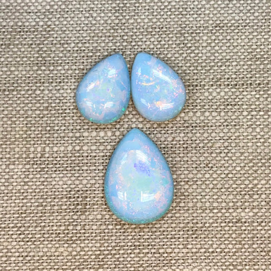 Sterling Opal Pear Cabochon Set