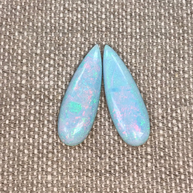 Sterling Opal 10x30mm Long Pear Cabochon Set