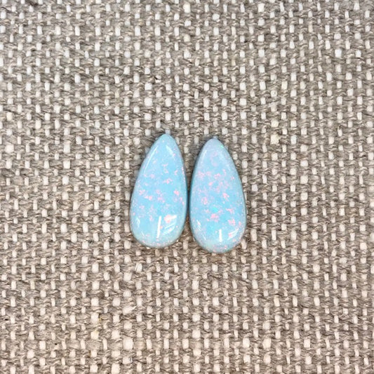 Sterling Opal 7x14mm Pear Cabochon Set