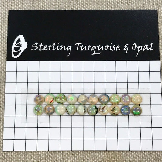 Sterling Opal 6mm Rounds -- Twenty set