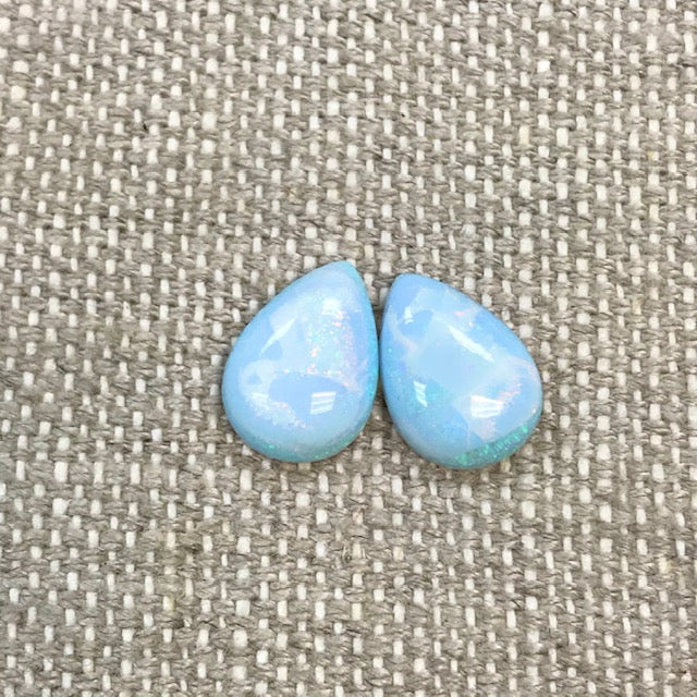 Sterling Opal 10x14mm Pear Set