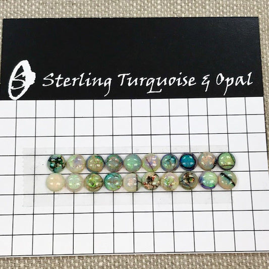 Sterling Opal 6mm Rounds -- Twenty set