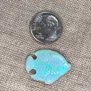 Sterling Opal Carved Fish Color 4