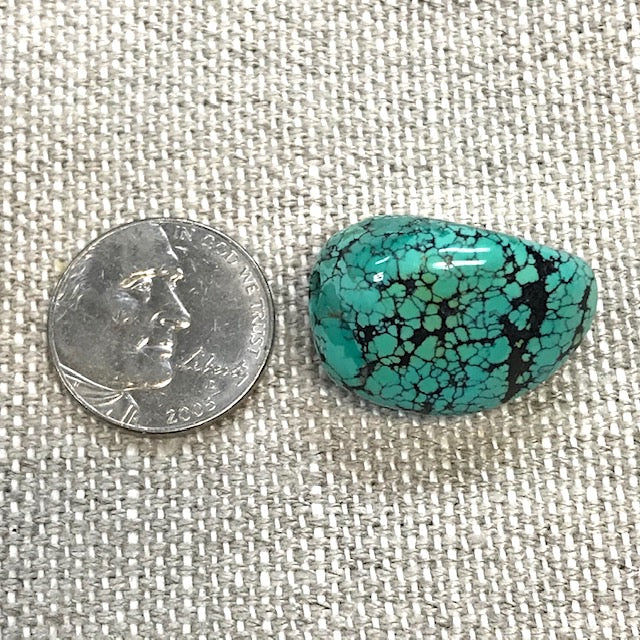 Hubei Turquoise Free Form Bead w/ 3mm Hole