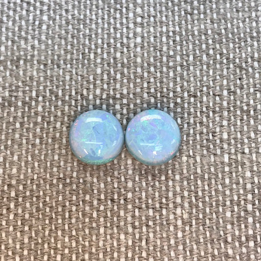 Sterling Opal 10mm Round Cabochon Set