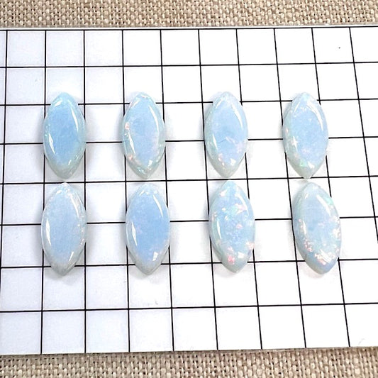 Sterling Opal Marquise 7x14mm 8 Piece Set