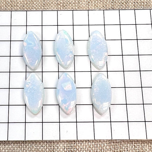 Sterling Opal Marquise 8x16mm 6 Piece Set