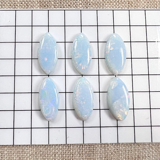 Sterling Opal Marquise 8x16mm 6 Piece Set