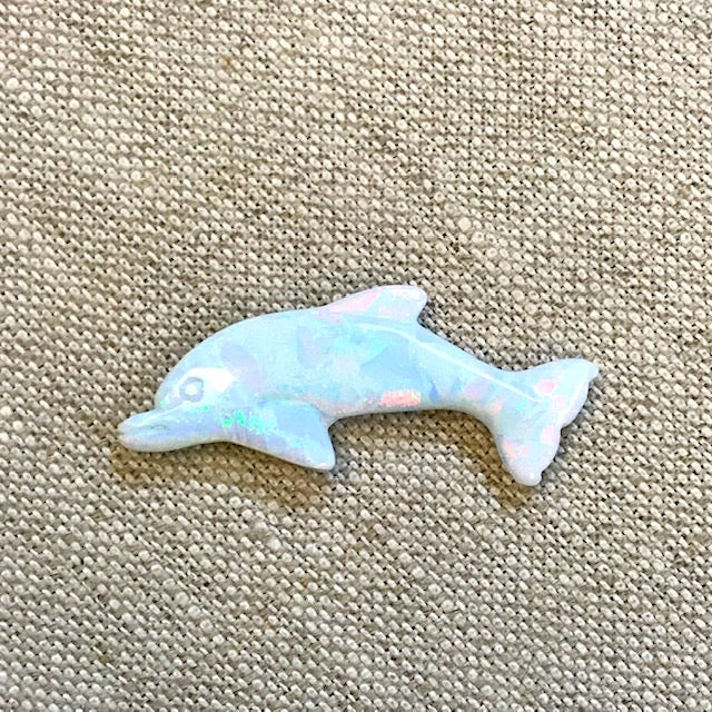 Sterling Opal Carved Dolphin