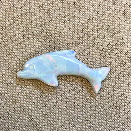 Sterling Opal Carved Dolphin