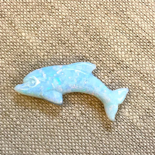 Sterling Opal Carved Dolphin