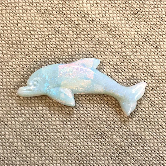 Sterling Opal Carved Dolphin