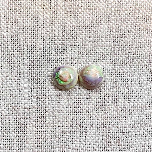 Sterling Opal 8mm Round Cabochon Set