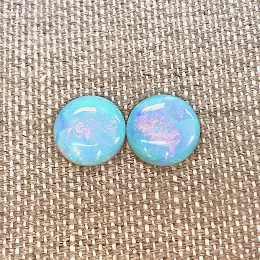 Sterling Opal 14mm Round Cabochon