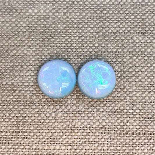 Sterling Opal 10mm Round Cabochon Set