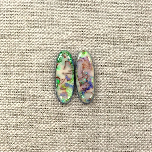 Sterling Opal 8x22mm Oval Cabochon Set