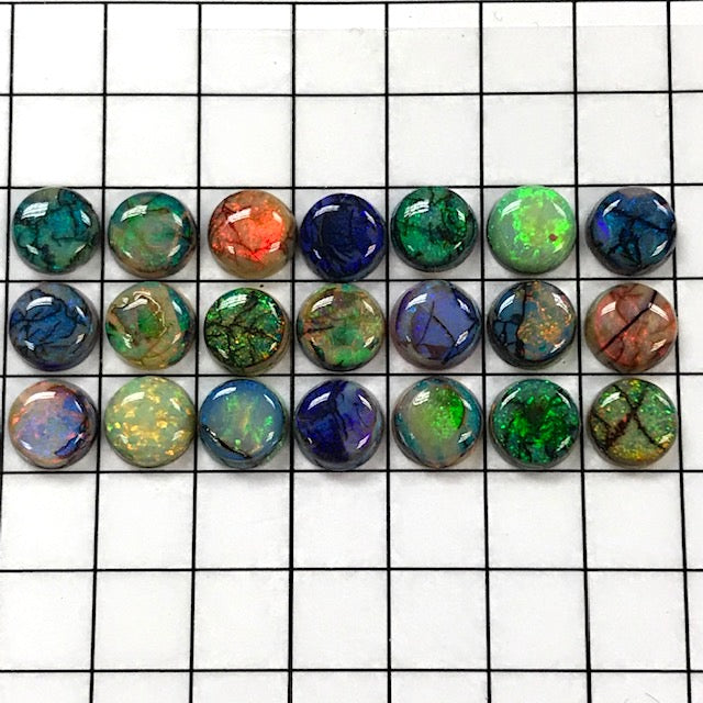 Sterling Opal 6mm Rounds -- 21 pc