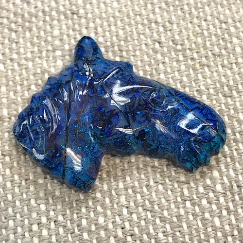 Sterling Opal Carved Horse Head