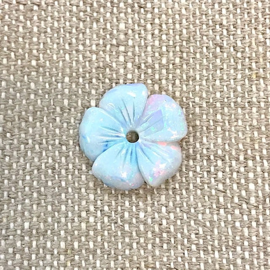 Sterling Opal Carved Flower