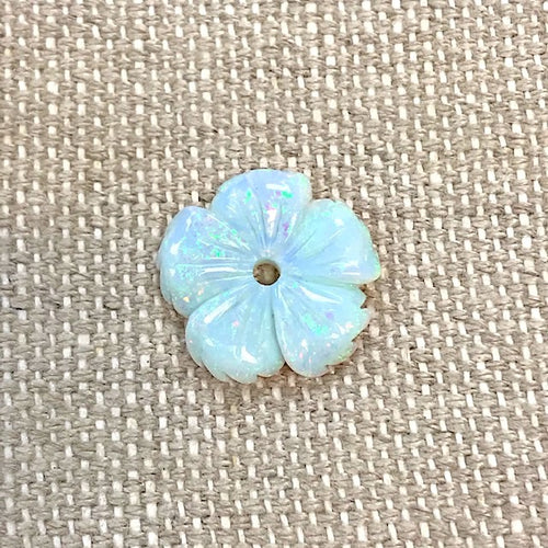 Sterling Opal Carved Flower