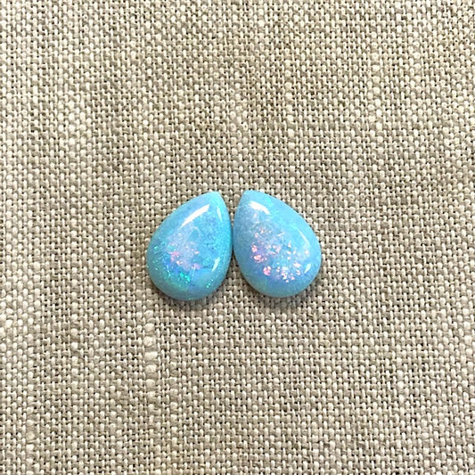 Sterling Opal Pear 10x14mm Cabochon Set