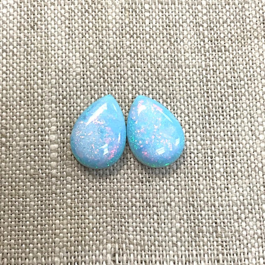 Sterling Opal Pear 10x14mm Cabochon Set