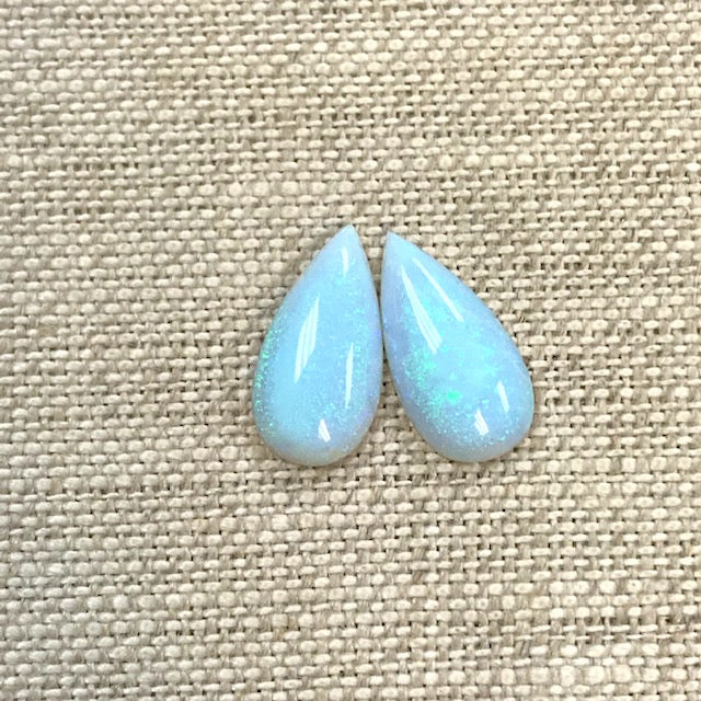 Sterling Opal 7x14mm Pear Cabochon Set