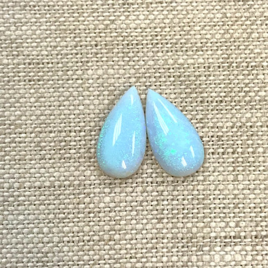 Sterling Opal 7x14mm Pear Cabochon Set