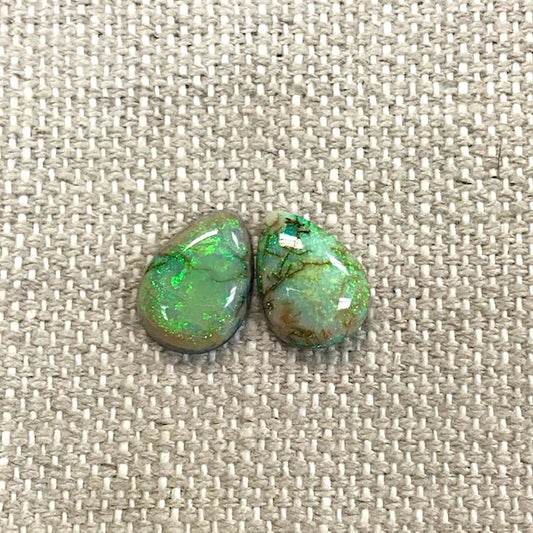 Sterling Opal 10x14mm Pear Cabochon Set