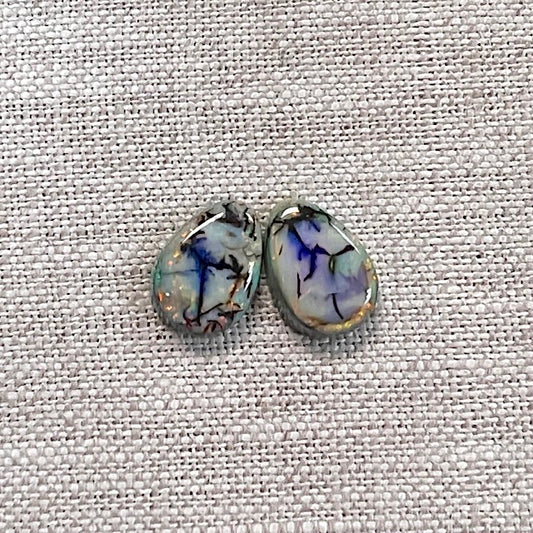 Sterling Opal 10x14mm Pear Cabochon Set