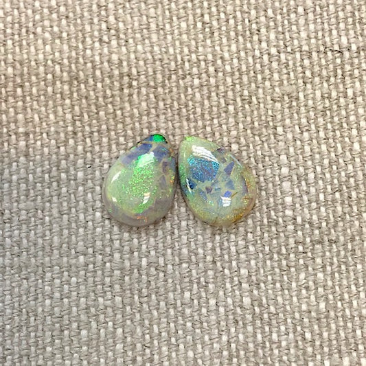 Sterling Opal 10x14mm Pear Cabochon Set