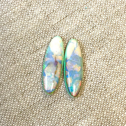 Sterling Opal 8x24mm Oval Cabochon Set