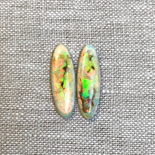 Sterling Opal 8x24mm Oval Cabochon Set