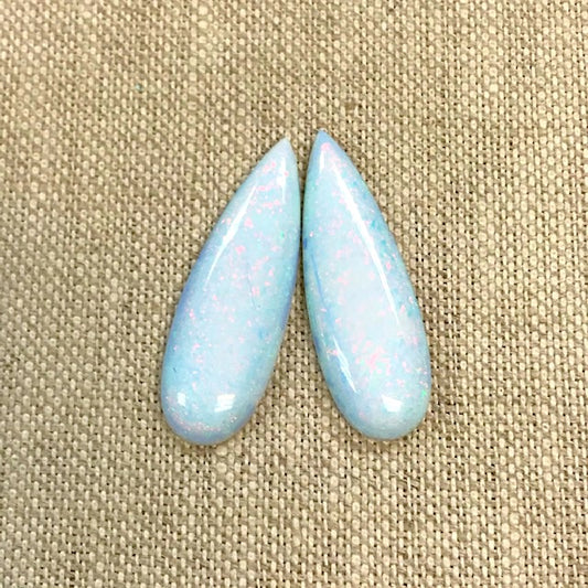 Sterling Opal 10x30mm Long Pear Cabochon Set