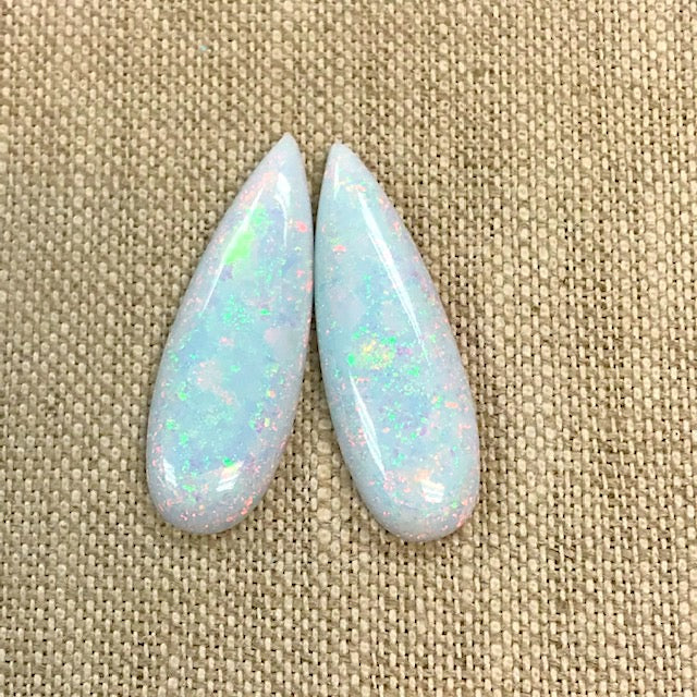 Sterling Opal 10x30mm Long Pear Cabochon Set