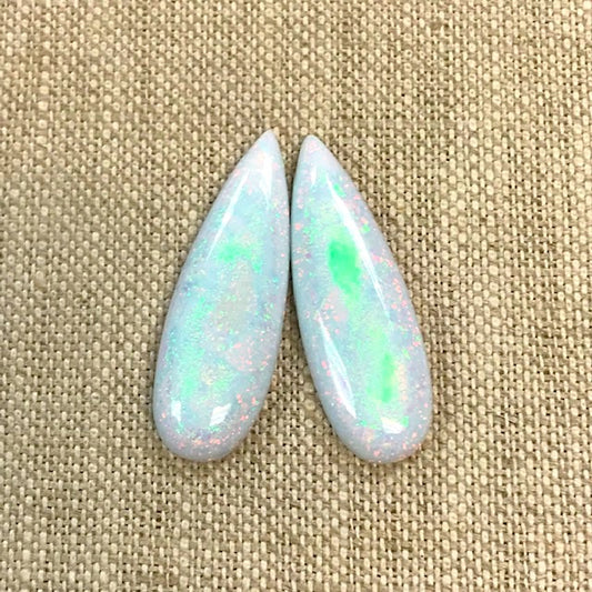 Sterling Opal 10x30mm Long Pear Cabochon Set