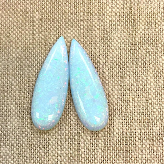 Sterling Opal 10x30mm Long Pear Cabochon Set