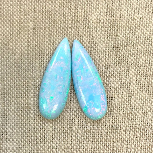 Sterling Opal 10x30mm Long Pear Cabochon Set