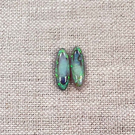 Sterling Opal 5x15mm Oval Cabochon Set