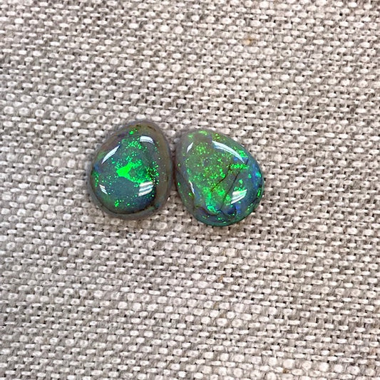 Sterling Opal 8x10mm Pear Cabochon Set