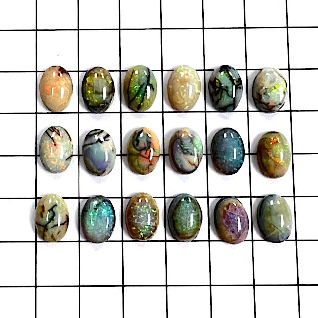 Sterling Opal 5x7mm Oval Cabochons -- 18 pc