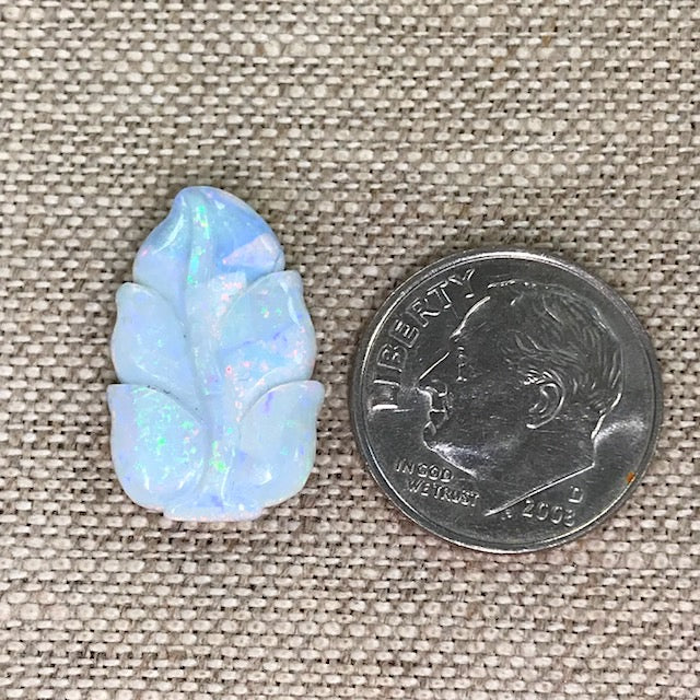 Sterling Opal Carved Leaf