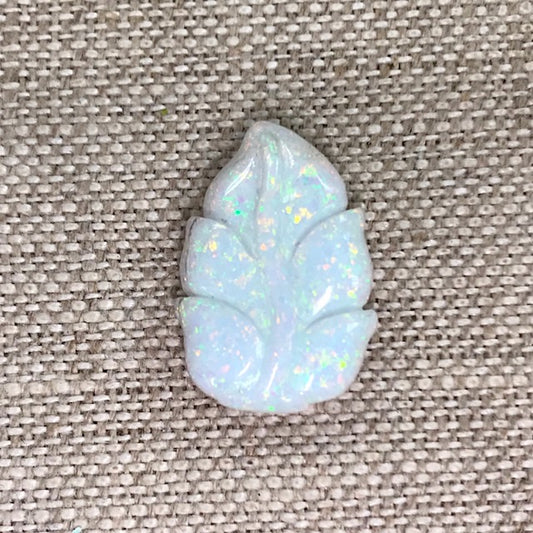 Sterling Opal Carved Leaf