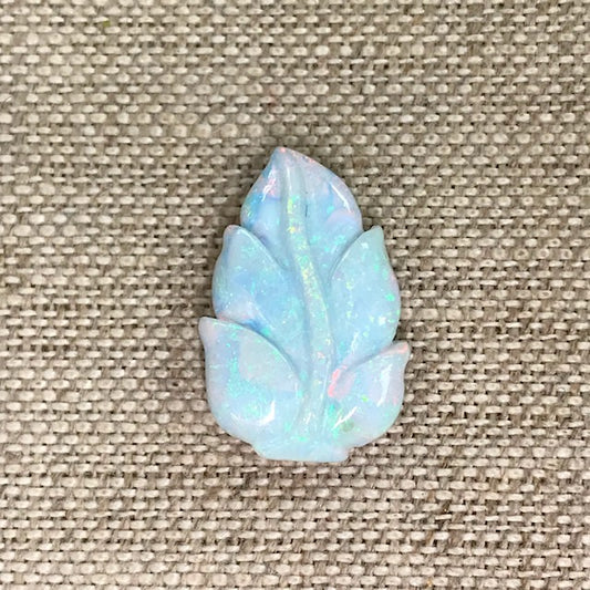 Sterling Opal Carved Leaf