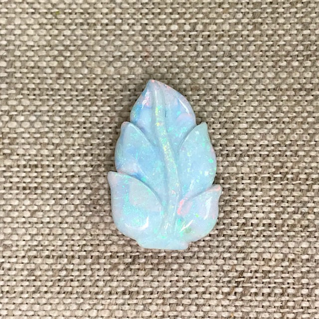 Sterling Opal Carved Leaf