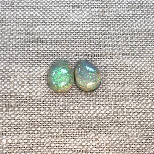 Sterling Opal 8x10mm Pear Cabochon Set