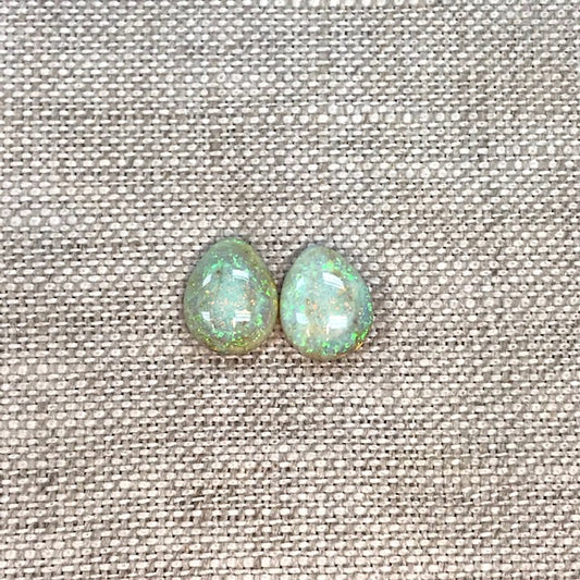 Sterling Opal 8x10mm Pear Cabochon Set