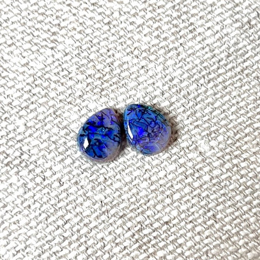 Sterling Opal 8x10mm Pear Cabochon Set